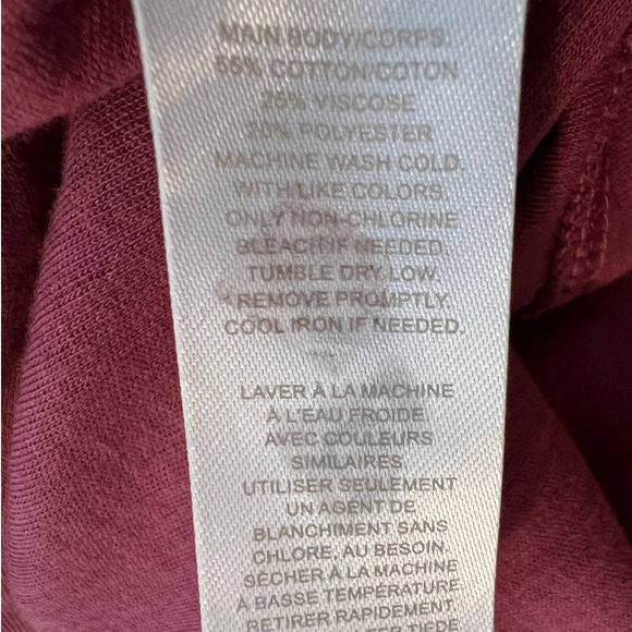 Zella Women's Blouse Size L in Purple, Long Sleeves Tulip Hem - Picture 5 of 5